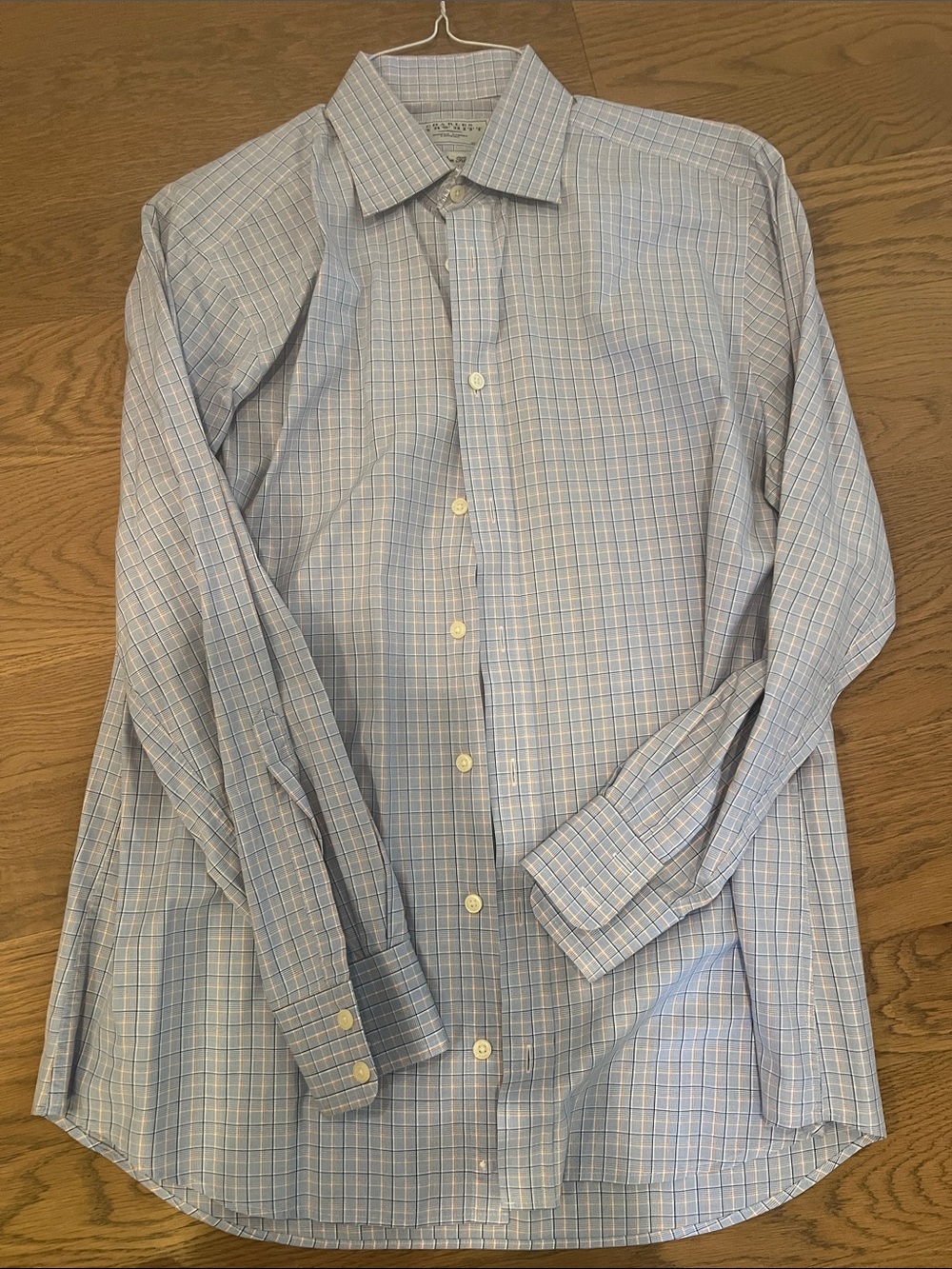 Charles Tyrwhitt Blue and White Windowpane Dress Shirt 16/33